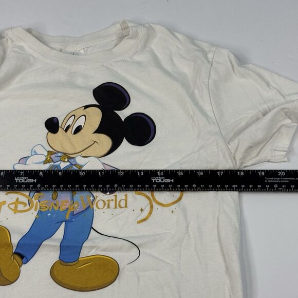 Disney Walt Disney World 50th Anniversary Mickey Mouse T-Shirt White Adult Sz S - Picture 5 of 6